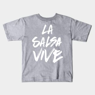 La salsa vive - white grunge Kids T-Shirt